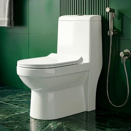 Image of Johnson Delta One Piece Toilet | 110 mm S Trap Floor Mounted Western Commode | Washdown Dual Flush 3 /6L Ceramic Toilet | Box Rim Design | PP Slim Soft Close Seat | 10 Year Warranty