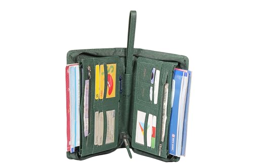 Image of Sukeshcraft Multiple Cheque Book Holder | Original PU Holds Upto 8 Cheque Books, GrainGreen