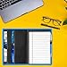 Gorbado A5 Padfolio Business Portfolio Folder,Junior Size Document Folder Organizer, Padfolio with Interior Pocket and Pen Loop, 5 x 8 Writing Pad Included, Blue