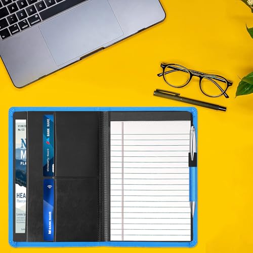 Mini classeur portfolio A5 bleu avec bloc-notes pour organiser vos documents professionnels - 5
