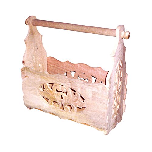 greca Revistero de Madera Tallado. Medidas (Ancho/Fondo/Alto): 43 * 17,5 * 39 cm.