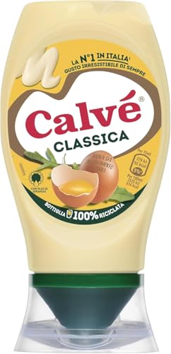 Calvé Maionese Classica, Formato 250 ml, Maionese Calvé Classica con Olio di Semi di Girasole, Ideale per Sandwich e Tartine, Senza Conservanti e Senza Zuccheri, Senza Glutine, Vegetariano
