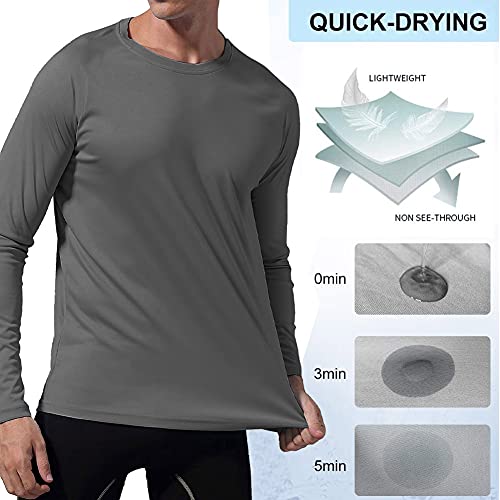Camiseta UV Protection Masculina UV50+ Tecido Ice Dry Fit Secagem Rápida M Cinza