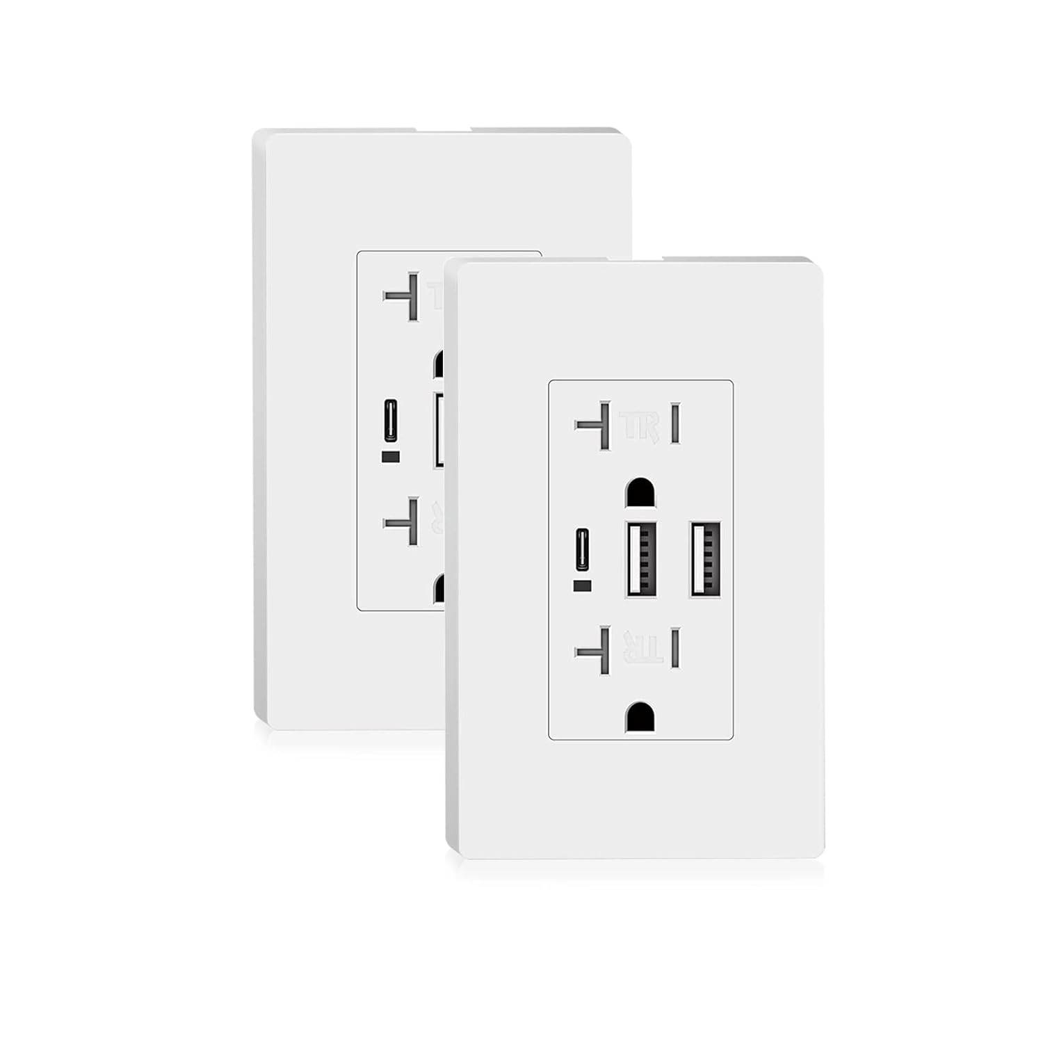 TOPELER USB Wall Outlet Charger, 6.0Amp 30W USB Duplex Tamper Resistant Receptacle Plug with 3