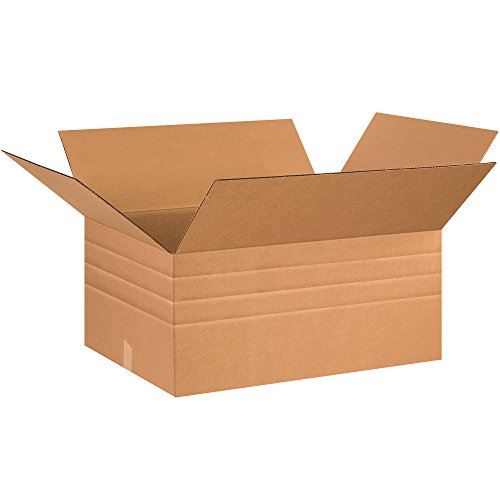 Image of Partners Brand PMD262012 Multi-Depth Corrugated Boxes, 26 inchL x 20 inchW x 12 inchH, Kraft (Pack of 10)