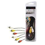 HQ b-004 – 1.5 – Composite-Video-Kabel (1.5 m, RCA, RCA, männlich/männlich, nickel, schwarz)