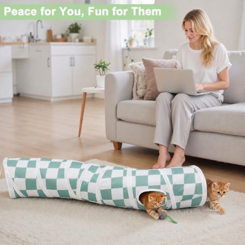 Image of Glittme S-Shape Cat Tunnel, Foldable Cat Tunnels for Indoor Cats