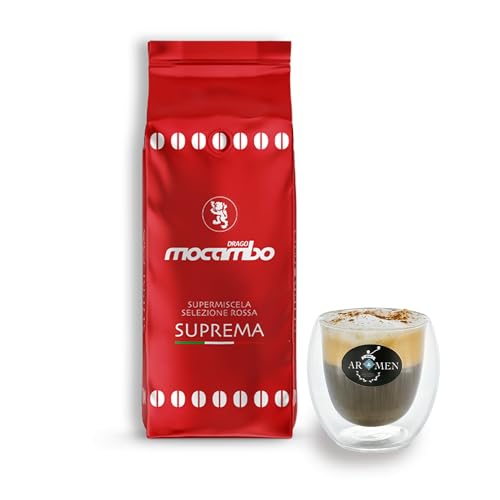 1 kg Mocambo Suprema Rot Brasilia Kaffeebohnen + Glas