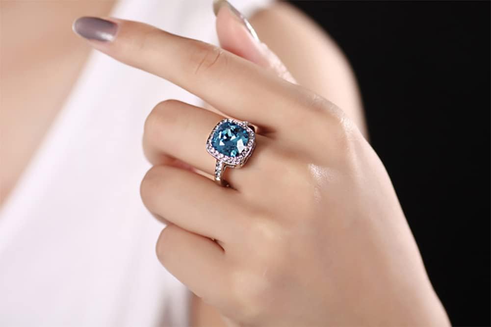 Yellow Shinning Cubic Zirconia Topaz Rings For Women 18K Rose Gold Plated