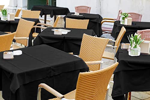 10 Pack Black Square Tablecloths, 52 x 52 Inch, Polyester Table Cover for Square Table, Stain and Wrinkle Resistant Washable Fabric, Restaurant Banquet Party by REWOMC - Image 5