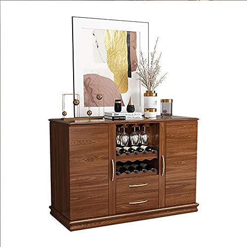 QINJIE Aparador Mueble Buffet, Cocina Multiusos, aparador de Almacenamiento Moderno, Mueble para vinos con 2 gabinetes y 2 cajones para Cocina, Comedor