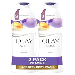 Olay Body Wash for Women, Age Defying with Vitamin E, 24hr Moisturizing, Hydrating & Refreshing, B3 Vitamin Complex, Free of Parabens & Phthalates, For All Skin Types, Scented, 22 fl oz (Pack of 2)