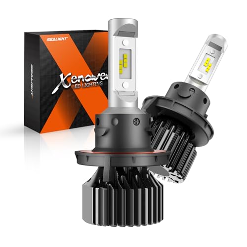 SEALIGHT Fog Light, H13 Powersports Bulbs with Dual Beam, Plug and Play, Super Bright, Cool White, Fog Light, Pack of 2
