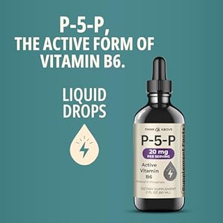 P5P Liquid Drops – Activated Vitamin B6 (Pyridoxal-5-Phosphate) – Fast Absorption Formula – Nervous System & Energy Support – 2 oz (60 mL) – Think Above
