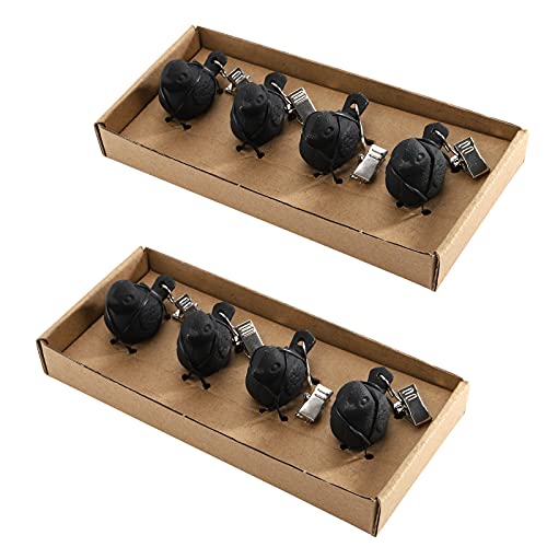Bekith 8 Pack Vintage Tablecloth Weights with Metal Table Clip Clamps, Pendant Tablecloth Weights kit with Black Bird for Outdoor Garden Party Picnic Table Covers - Thumbnail 3
