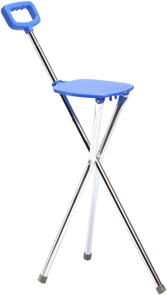 Silla para Caminar Portátil Bastón para Ancianos Bastón Silla Plegable Bastón Trípode para Caminar Taburete Ayuda para Caminar Adecuado para La Pesca El Senderismo Bastón Ortopédico