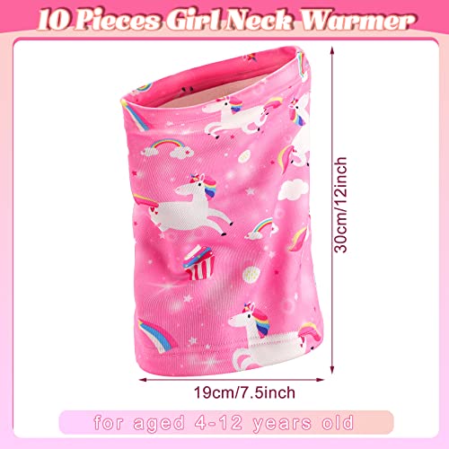 10 Pcs Kids Neck Warmer Toddler Winter Neck Gaiter Fleece Thermal Face Cover Neck Scarfs For Boy Girl Cold Weather Supplies (Girl Style) #TOP2