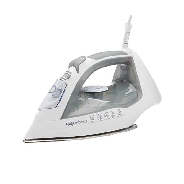 Amazon Basics Stainless Steel Soleplate Steam Iron, 1700-Watt, Gray, 1.62ft