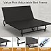 WAQINBR King Size Adjustable Bed Base with Head and Foot Incline, Quiet Motor Bed Frame with Wireless Remote, 4 Ports USB, Zero Gravity & Anti-Snore Mode, Under-Bed Nightlight