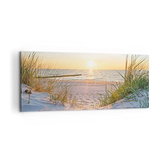 ARTTOR Lienzos decorativos 100x40cm Cuadro Sobre Lienzo Moderno duna playa mar Grande Dormitorio Cocina Cuadros Pared Imágenes Cuadros Decoracion Salon Wall Art Prints Decor Canvas AB100x40-3989