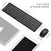 Keyboard and Mouse, seenda 2.4GHz Ultra Thin Full-Sized Silent Wireless Keyboard Mouse Combo with Number Pad for Computer, Laptop, PC, Notebook, Desktop, Windows 7, 8, 10 (Black)