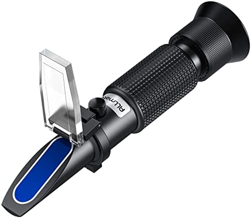 ALLmeter Brix Refractometer with ATC,Refractometer- Dual Scale Brix Scale and Wort Specific Gravity Scale 1.000-1.130 and Brix 0-32% for Beer Wine Brewing Homebrew