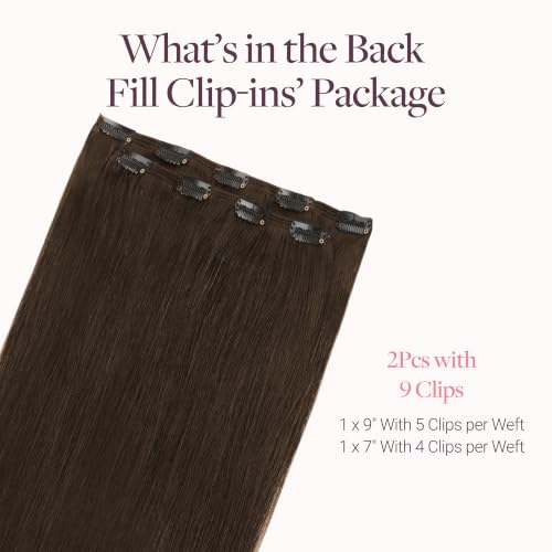 Image of GOO GOO Clip in Hair Extensions Real Human Hair Back Fill Extension 2Pcs