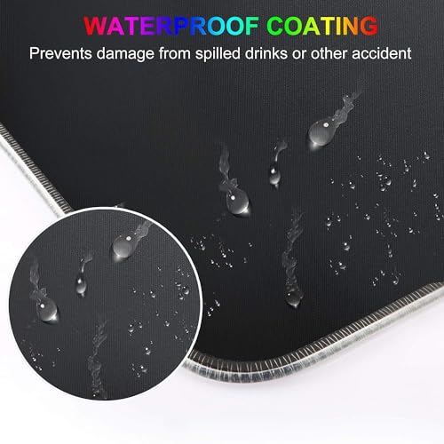 Image of CPEX RGB Gaming Mouse Pad Large Extended Soft LED Mouse Pad with 14 Lighting Modes Non-Slip Rubber Base Waterproof Desk Mat for Computer Laptop Keyboard 80 x 30cm Gamer Accessories