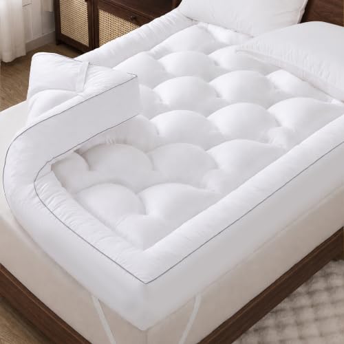 5 Inch Queen Size Memory Foam Mattress Topper, Breathable Cooling Gel Pillow Top Bed Topper, Pressure Relieving Soft Supportive Mattress Pad for Back Pain, 60x80x5 Inch
