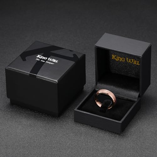 Image of King Will Tungsten Carbide Wedding Band for Men Women-6 /8 /10mm Width Multicolor Available with Grooved Center Wedding Ring Suitable for Work, Gym Comfort Fit Size 4-16