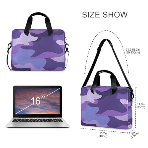 Funda para laptop 15.6" morado camuflaje con asa y correa miniatura 5