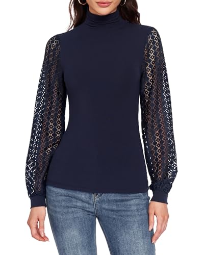 Womens Mock Turtleneck Long Sleeve Stretch Fitted Underscrubs Layer Tee