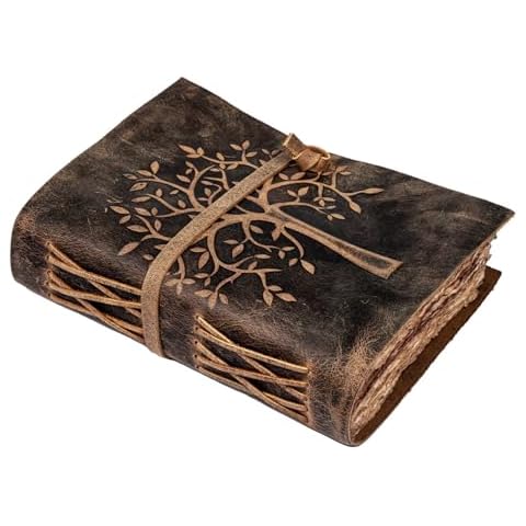 LEATHER VILLAGE Tree of Life Journal - Rustic Brown Cover