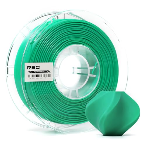 R3D High Speed PETG PRO Filament 1.75mm 1KG, 3D Printer Filament for 30-500 mm/s High-Speed Printing, Dimensional Accuracy +/- 0.02 mm, Plastic Spool, Compatible with AMS (Mint Green)