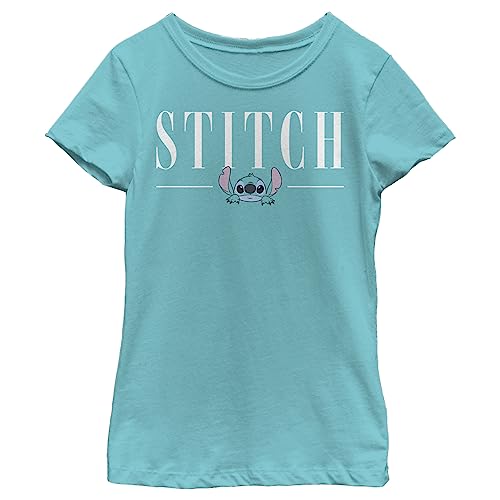 Image of Disney Girl's Lilo & Stitch White Script Face T-Shirt