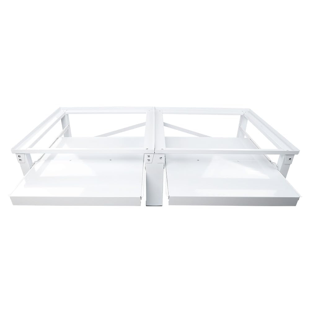 Metall Doppel Untergestell für Waschmaschine 300kg 124x58cm 2-Fach Weiß