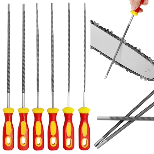 6 Pcs Chainsaw File,Chainsaw Sharpener Chain Saw Sharpener,Chain Saw Sharpener Tool,For Chainsaw Chain