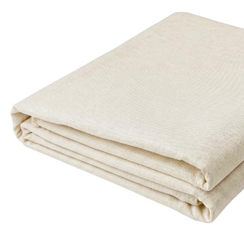 LaSilk- Premium Upholstery Fabric by the Yard, 57" Wide Thicken Faux Linen Fabric for Couch, Sofa, Chair, Pillow Cover (Beige, 1 Yard)