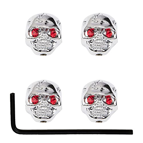 Yootones 4Pcs Electric Guitar Tone Knobs - Skull Head Knobs Compatible with Electric Guitar Bass Replacement Parts (Silver)