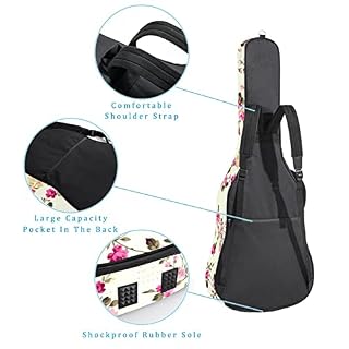 Étui rembourré pour guitare acoustique classique Motif papillons dorés sur fond noir, Multicolore 07, 42.9×16.9×4.7 in… - Les Beatles, Paul McCartney, John Lennon, RIngo Starr, George Harrison Étui rembourré pour guitare acoustique classique Motif papillons dorés sur fond noir, Multicolore 07, 42.9x16.9x4.7 in… – Image 3