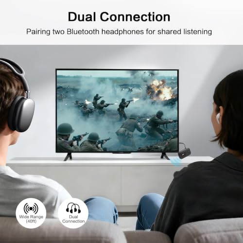 Image of SIMOLIO Airplane-Bluetooth-Adapter for AirPods /Headphones, 20 Hr Battery, Supports 2 Earbuds /Wireless Headphones, 3.5mm AUX Wireless Audio Transmitter for TV, Gym Equipment, Controller, MP3 Player