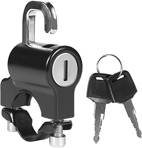 Universal Motorcycle Helmet Lock Anti-Theft Helmet Safety Lock Metal 22mm-26mm Black with 2 Keys Motorcycle Accessories (THS2002)