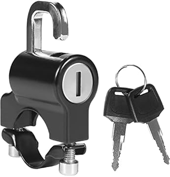 motorcycle helmet holder on bike