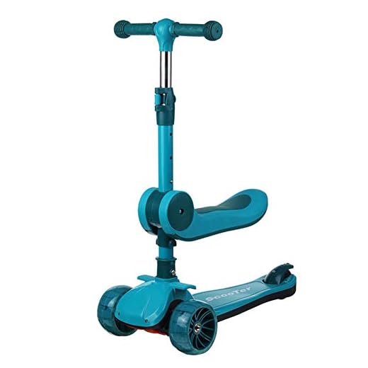 2 i 1 Sparkcykel 3 hjul Sparkcykel Sparkcykel med hopfällbart säte och blinkande hjul Musikmikro sparkcykel med justerbar höjd för flickor och pojkar