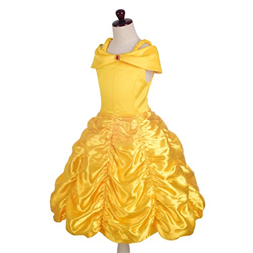 Dressy Daisy Girls' Princess Yellow Gold Ball Gown Birthday Party Fancy Dress Up Halloween Costume Size 2-3T #TOP2
