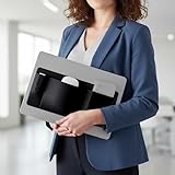 Adhesive Laptop Mouse Holder 3-Pocket – Stick-On Storage Pouch for Mouse, SSD, Cables & Hard Drive, Self-Adhesive Organizer for Laptop/Desk, No-Residue Travel Essentials for Home Office