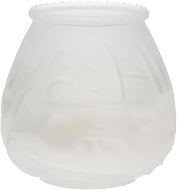 Sterno Euro-Venetian Centerpiece Glass Jar Wax Candles, Decorative Vintage Votive Vintage Holder for Bar or Restaurant, Burns Up to 45 Hours, Pack of 6 - Frost White