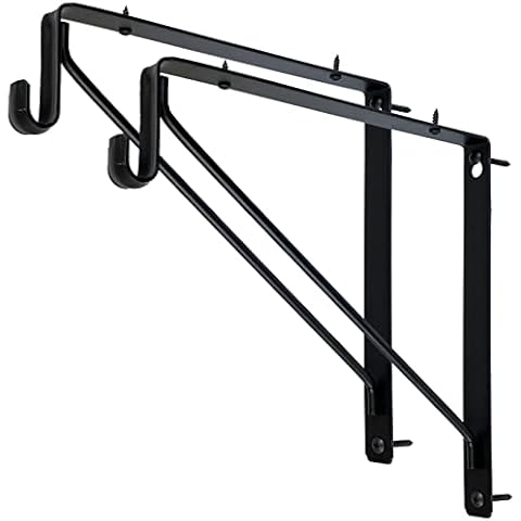 Welded HEAVY DUTY Oval Closet Rod & Shelf Support Bracket | Matte Black | 2 Pack Cover