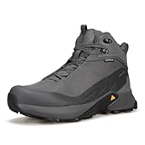 HUMTTO Men's Waterproof Hiking Boots Lightweight Breathable Mid Ankle Trekking Trail Shoes Anti-Slip Work Boots for Backpacking Camping Dark Grey 13