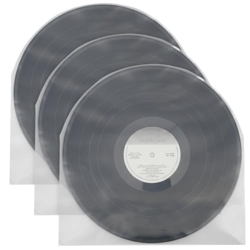 50PCS 7 Inches Vinyl Record Inner Sleeves Clear Round Bottom Vinyl Record Sleeves for 45 RPM Records Collections Smooth Lining U Shaped Interior Disc Cover